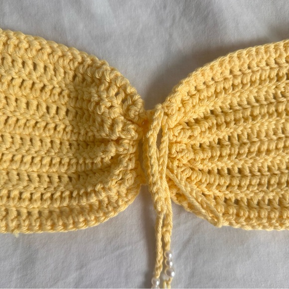handmade crochet butter yellow bikini set - Picture 5 of 9